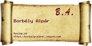 Borbély Alpár névjegykártya
